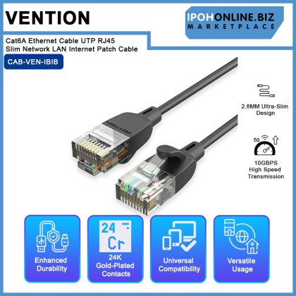 Vention Cat6A Ethernet Cable 10Gbps High Speed UTP RJ45 Slim Network LAN Internet Patch Cable Vention Cat6A Ethernet Cable 10Gbps High Speed UTP RJ45 Slim Network LAN Internet Patch Cable